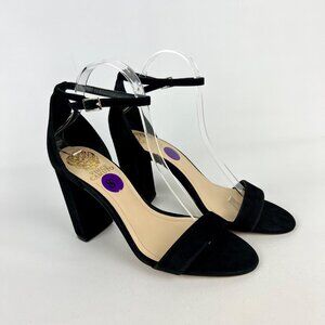 Vince Camuto Womens Malissa Dress Sandal Pump Black Snake Print Leather size 8.5